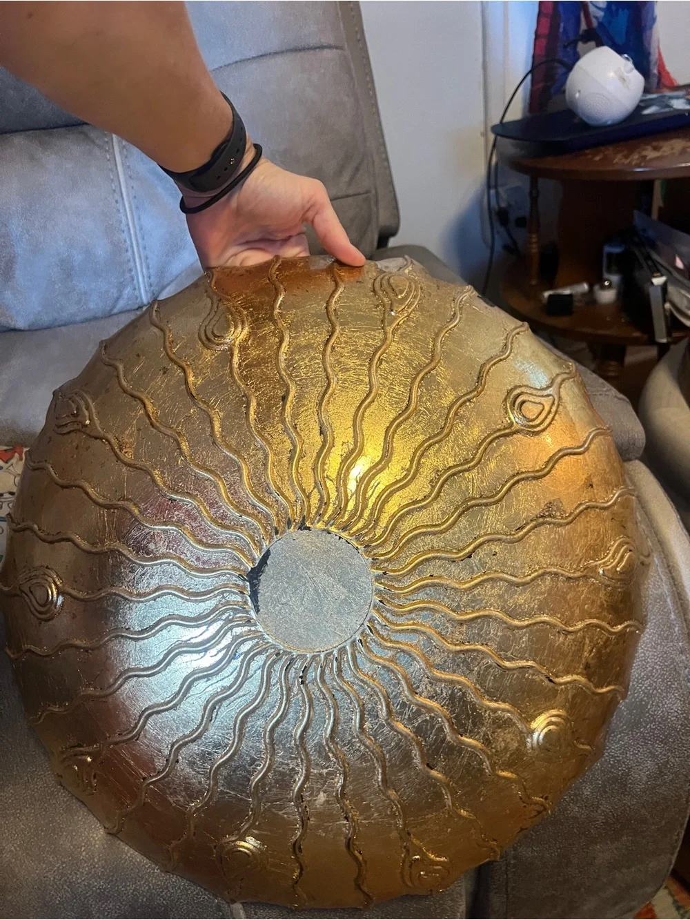 Pier 1 Jewel-Tone Sunburst Decorative Wall Bowl - Red/Gold/Teal